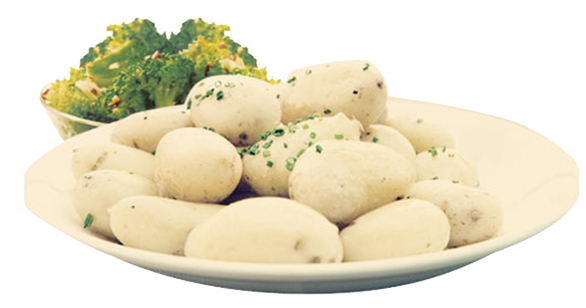 a plate of jersey royal potatoes